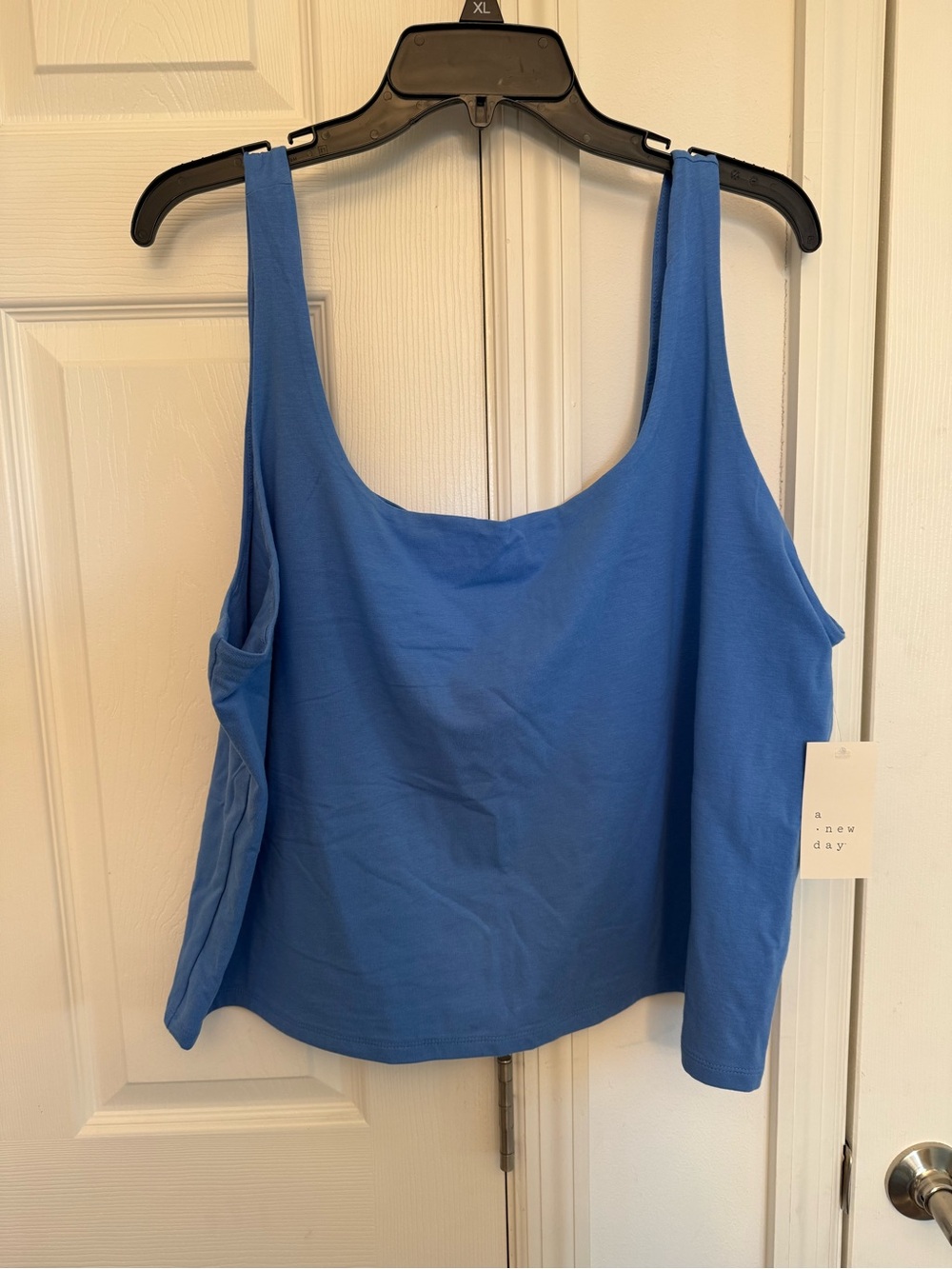 a new day Blue Scoop Neck Tank Top Cropped